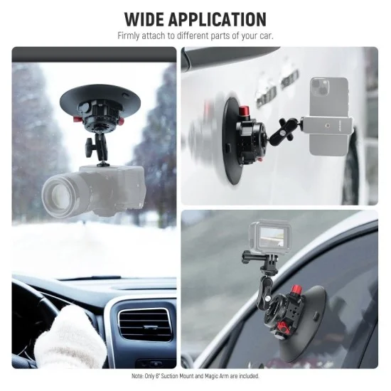 neewer  6" camera or phone suction cup mount _ black